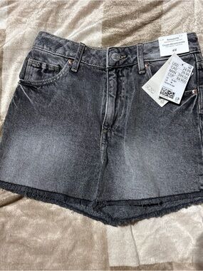 H&M Black Washed Denim Shorts